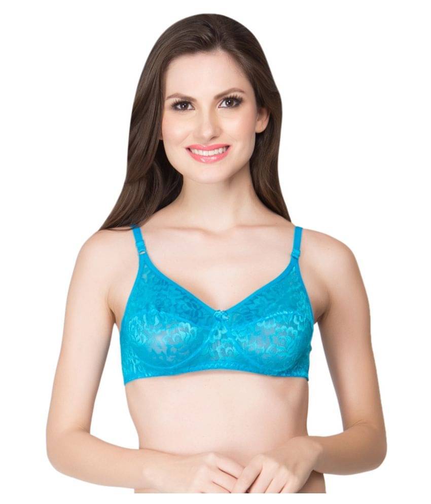     			Clovia Blue Lace T-Shirt/ Seamless Bra