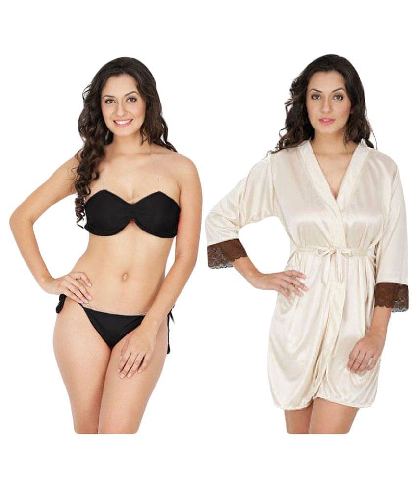     			Klamotten Multi Color Satin Robes