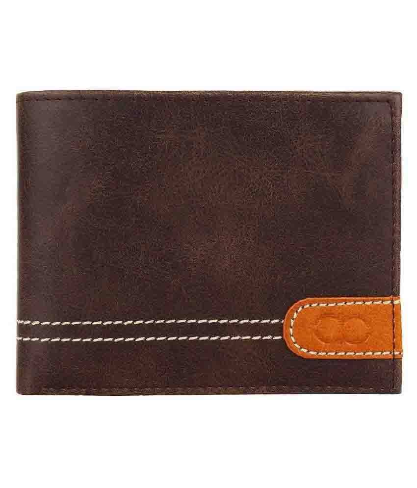     			Amicraft Brown Casual Long Wallet
