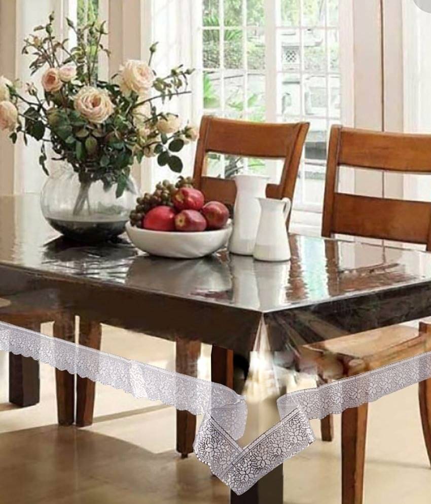     			E-retailer White Plain 8 Seater Dinning Table Cover
