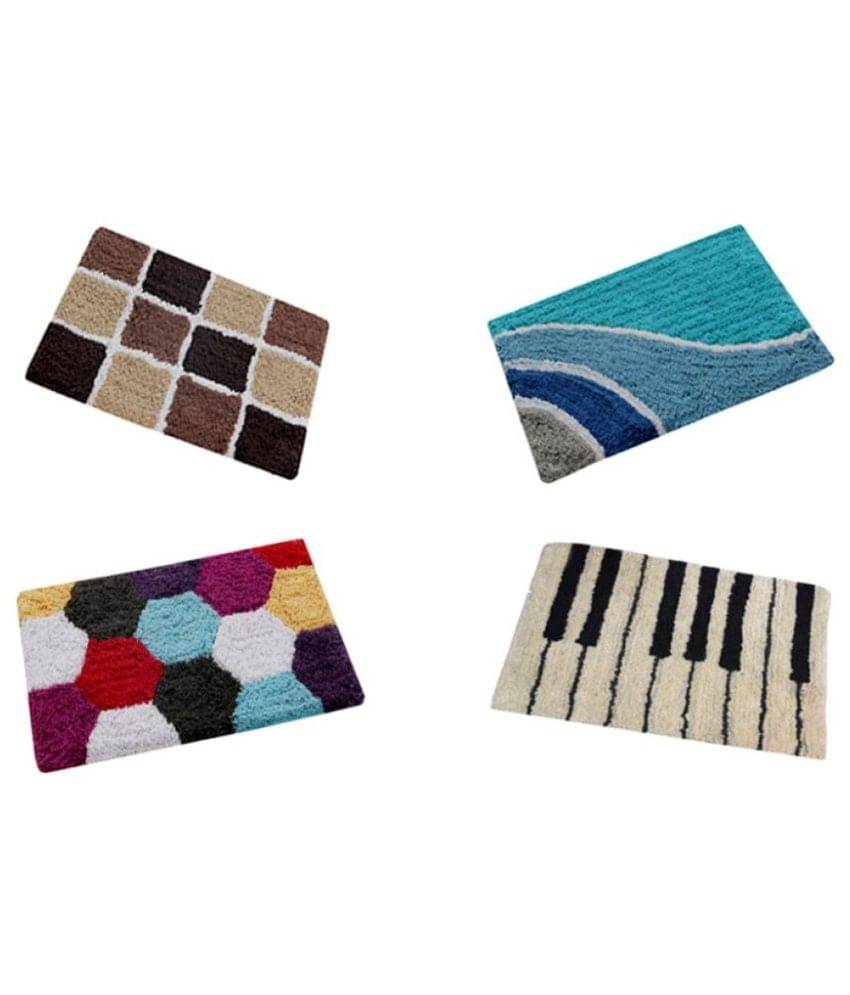    			Aazeem Multi Set of 4 Anti-skid Door Mat