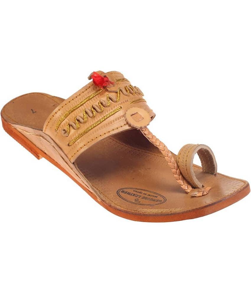 Kolapuri Centre Tan Kolhapuri Chappal - Main Image