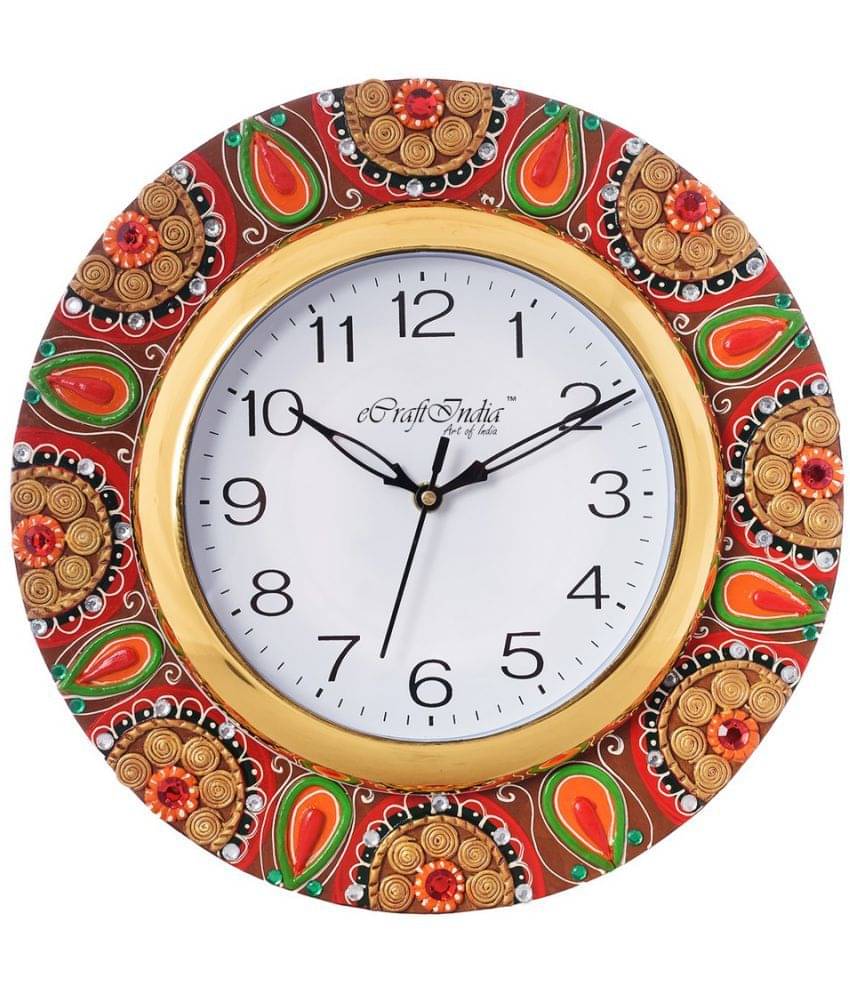 EcraftIndia Circular Analog Wall Clock - EcraftIndia Circular Analog Wall Clock -
