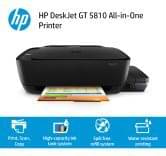 HP Deskjet GT 5810 Multi function (Print,Scan,Copy) All in One Colour Ink tank Printer - Black body