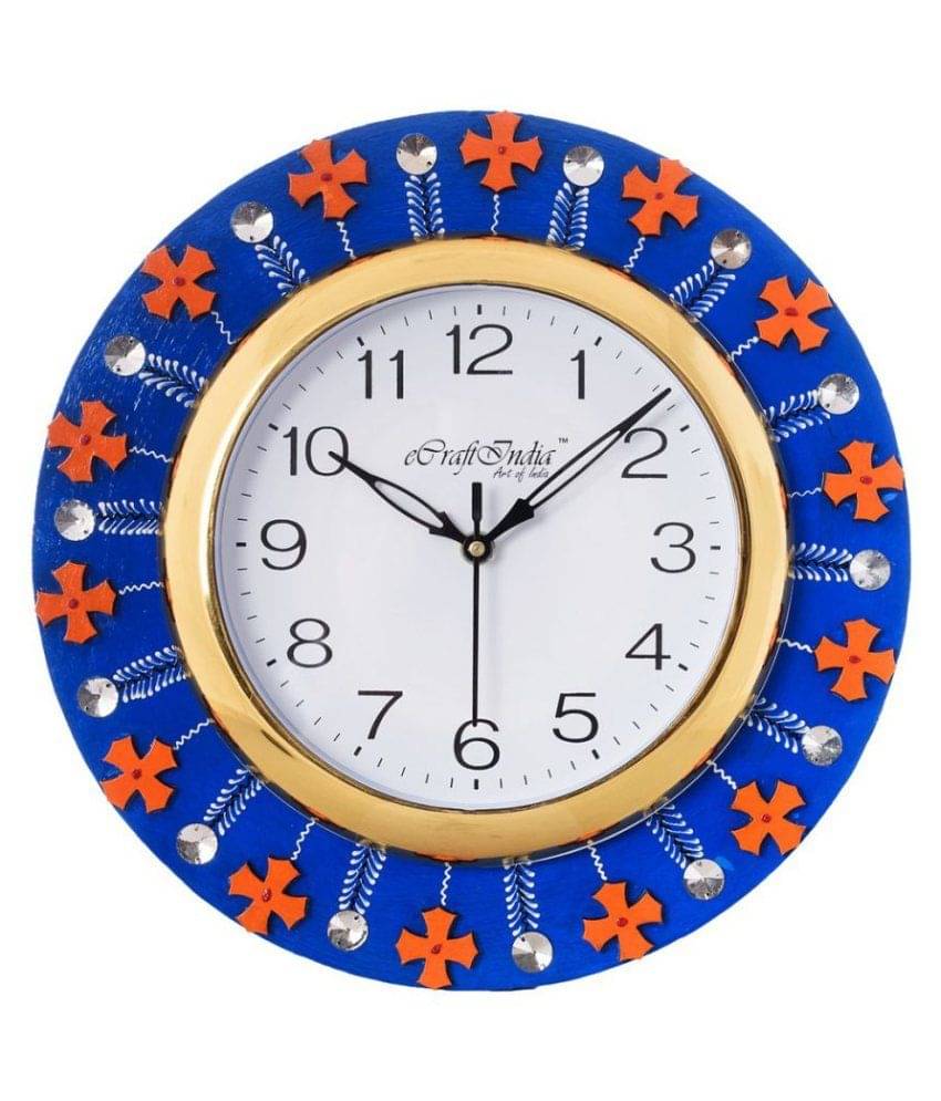 eCraftIndia White Dial Crystal-Studded 30.48 cm Handcrafted Analogue Wall Clock eCraftIndia White Dial Crystal-Studded 30.48 cm Handcrafted Analogue Wall Clock
