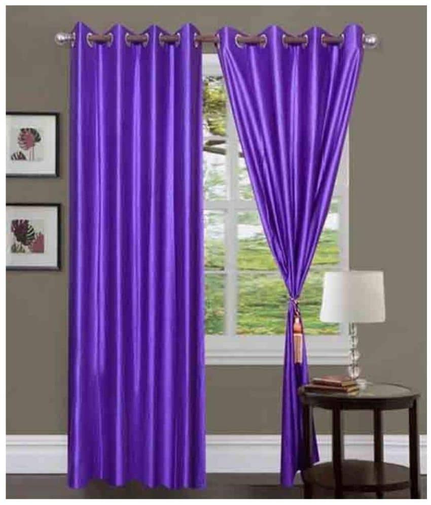 Tanishka Fabs Transparent Curtain 7 ft ( Pack of 2 ) - Purple