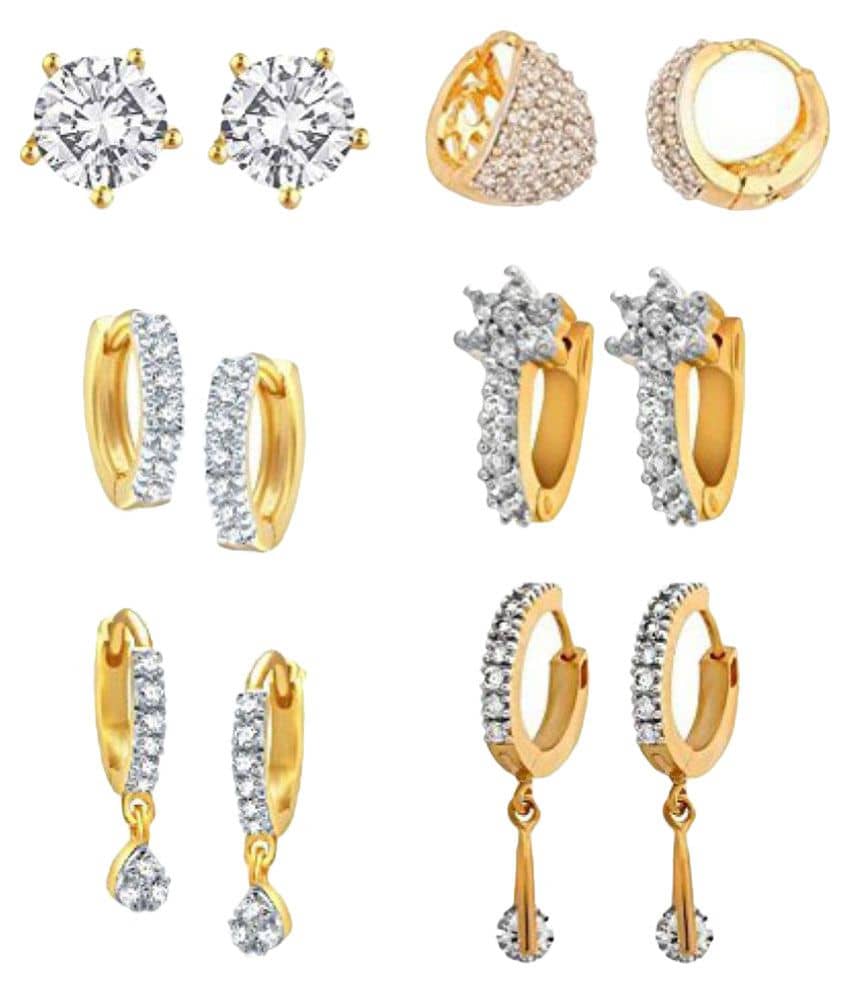 YouBella Golden Alloy Hanging Earrings - Earrings | Buy online on ZillyBuy
