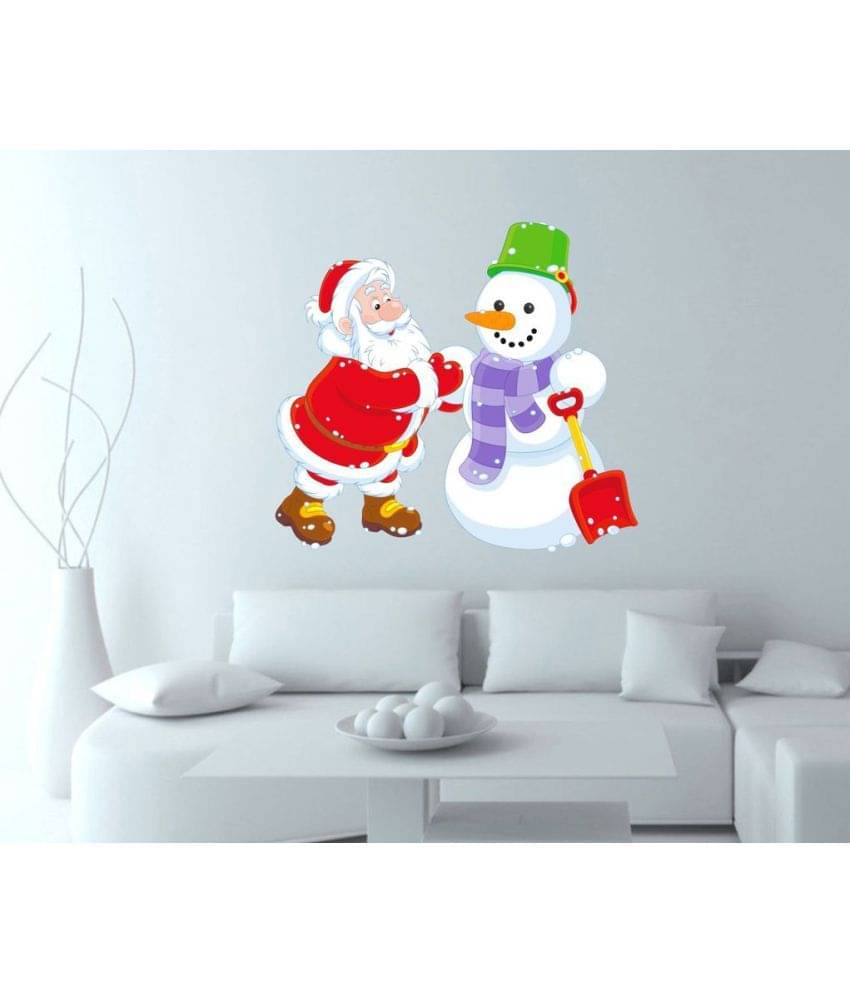     			Decor Villa Snowman and Santa Vinyl Wall Stickers