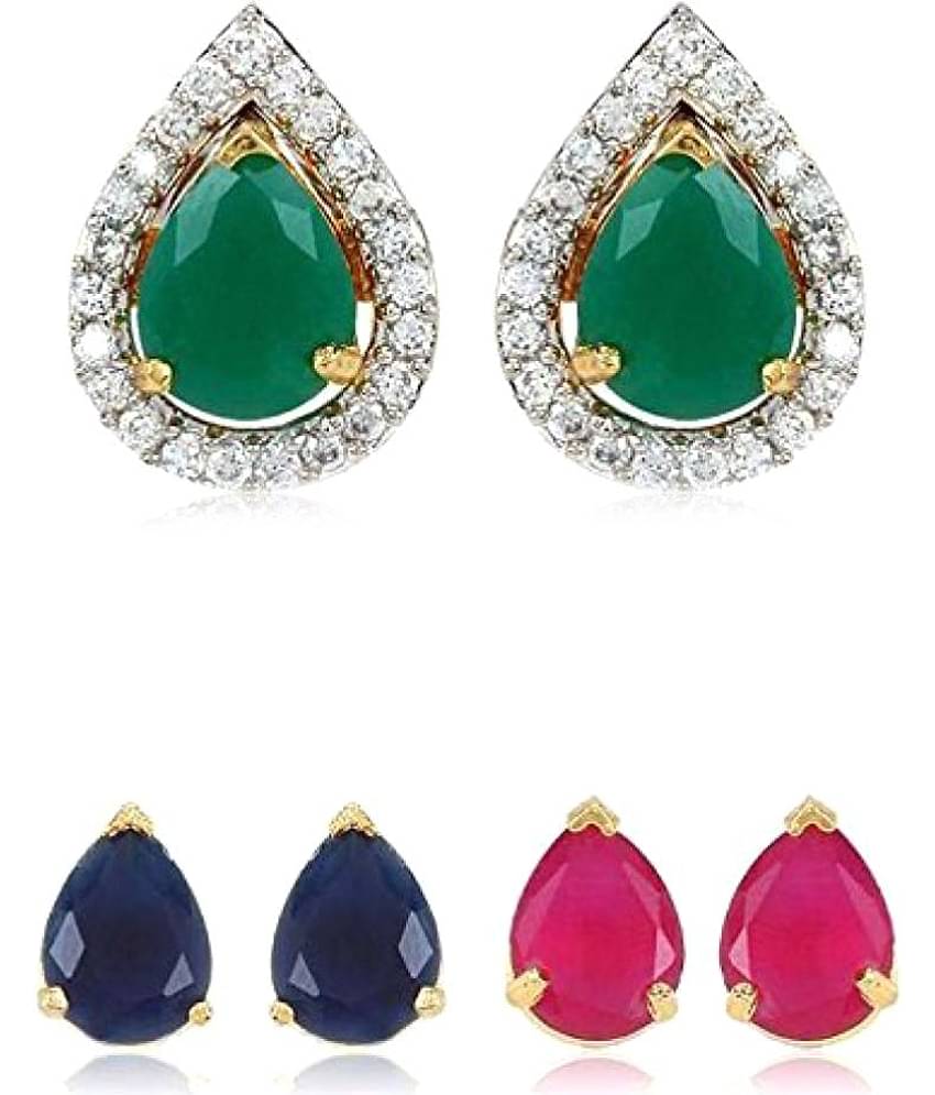 YouBella Interchangeable Alloy Stones CZ Studded Traditional Earrings for Women