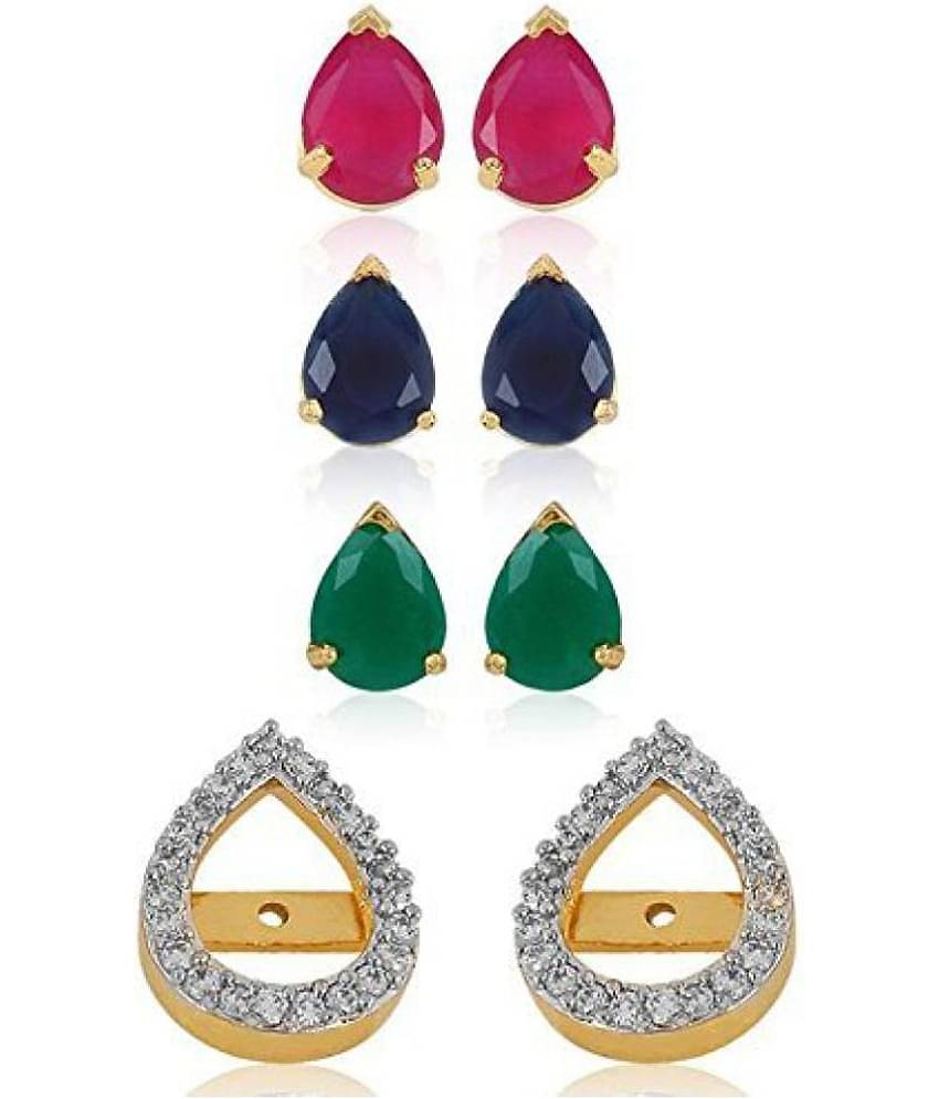 YouBella Interchangeable Alloy Stones CZ Studded Traditional Earrings for Women