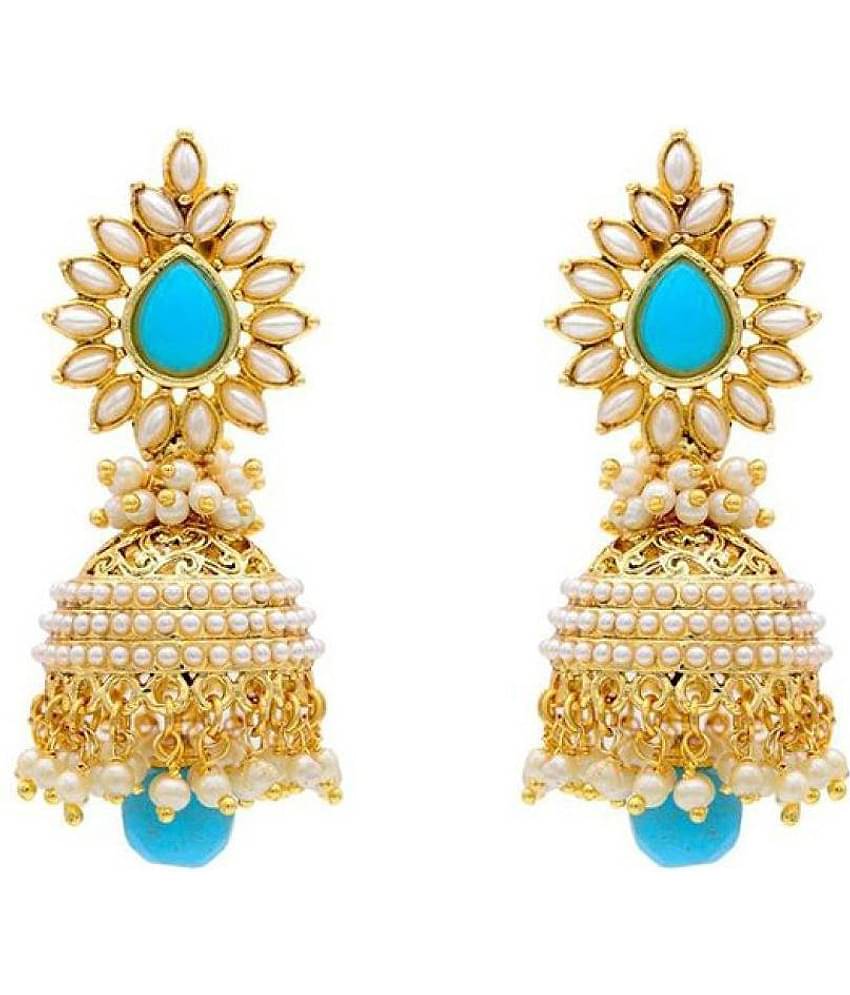 YOUBELLA Golden Jhumki Earrings ( Pack of 1 )
