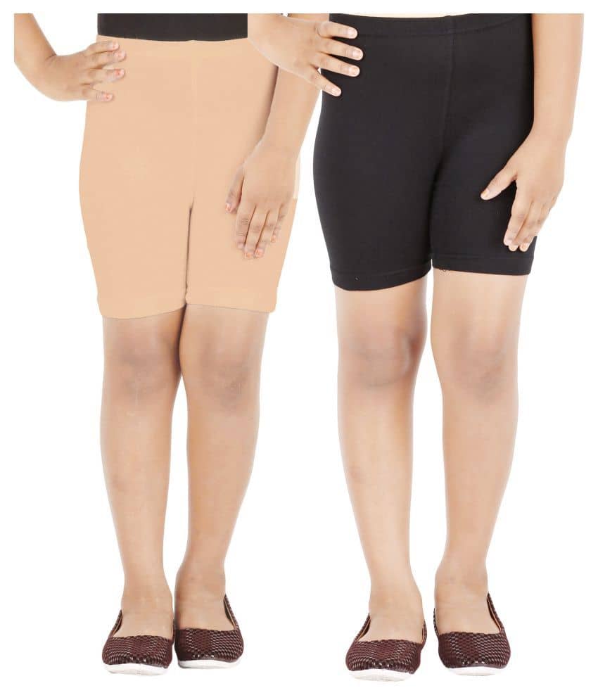 LULA Pack of 2 Girls Cotton Blend Cycling Shorts ( Multicolor ) - Shorts | Buy online on ZillyBuy