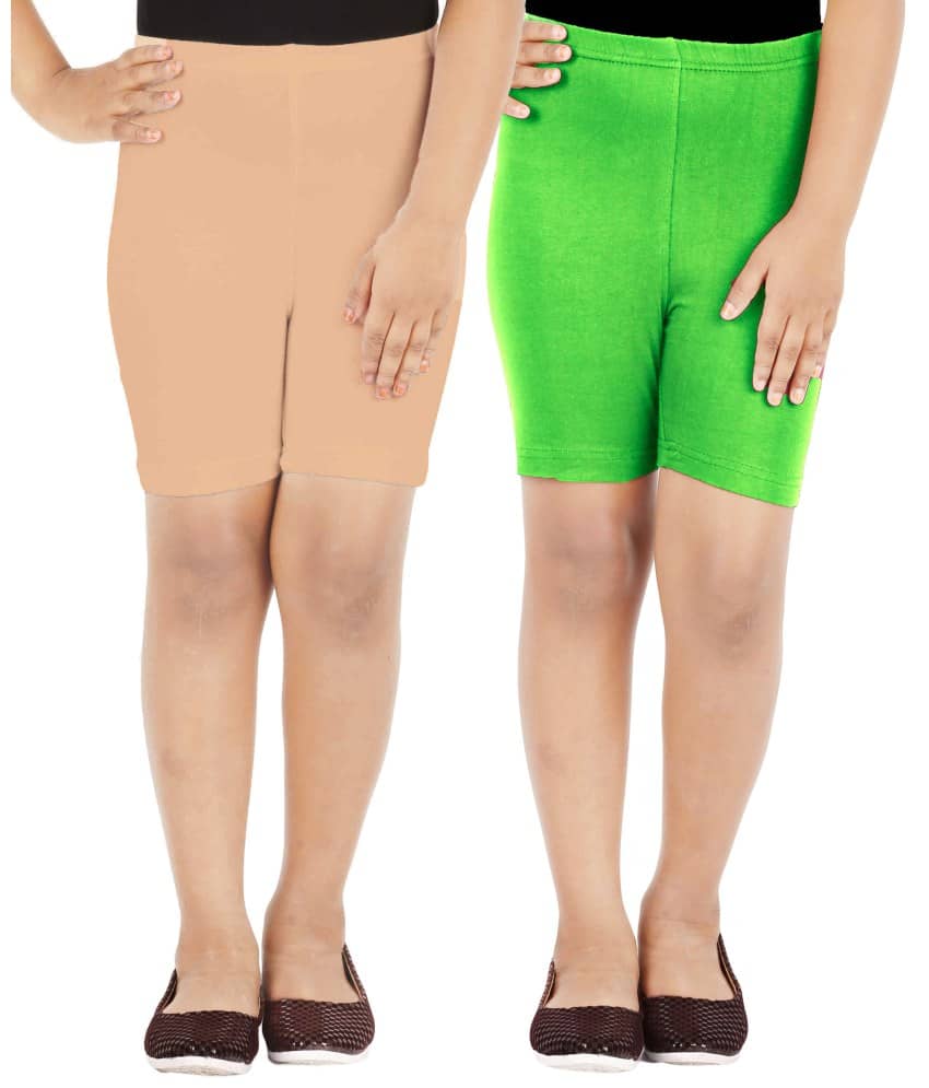 LULA Pack of 2 Girls Cotton Blend Cycling Shorts ( Multicolor ) - Shorts | Buy online on ZillyBuy
