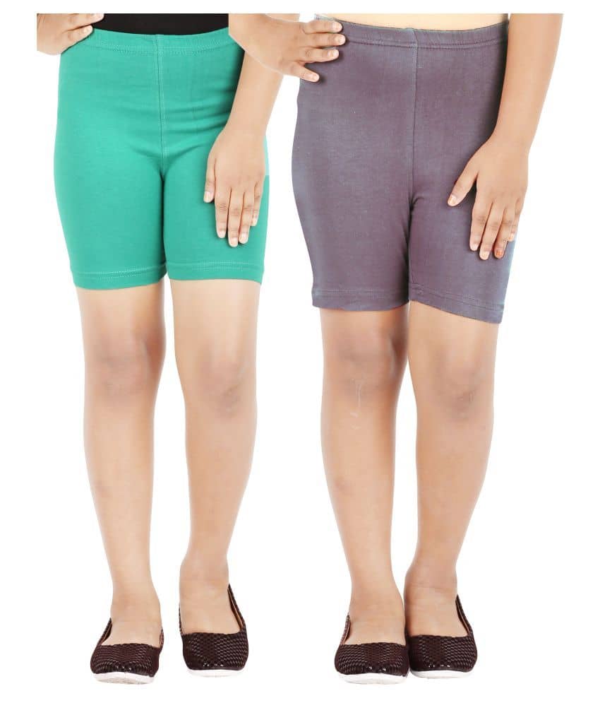 LULA Pack of 2 Girls Cotton Blend Cycling Shorts ( Multicolor ) - Shorts | Buy online on ZillyBuy