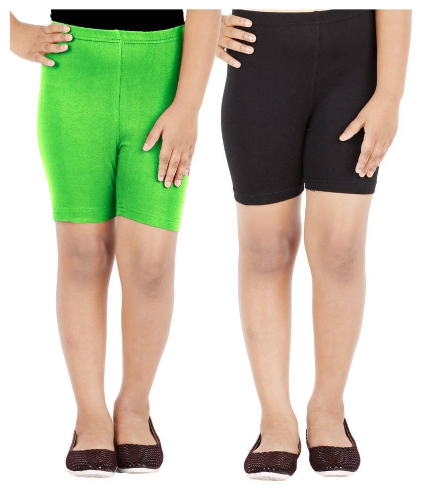     			LULA Pack of 2 Girls Cotton Blend Cycling Shorts ( Multicolor )