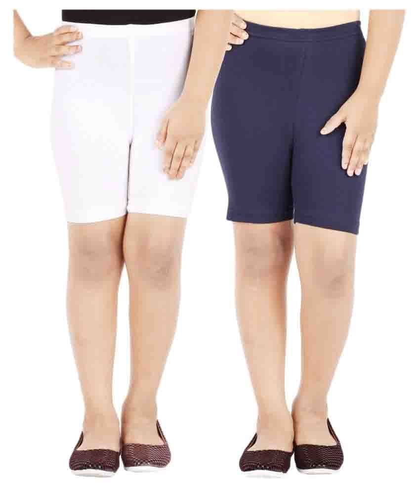     			LULA Pack of 2 Girls Cotton Blend Cycling Shorts ( Multicolor )