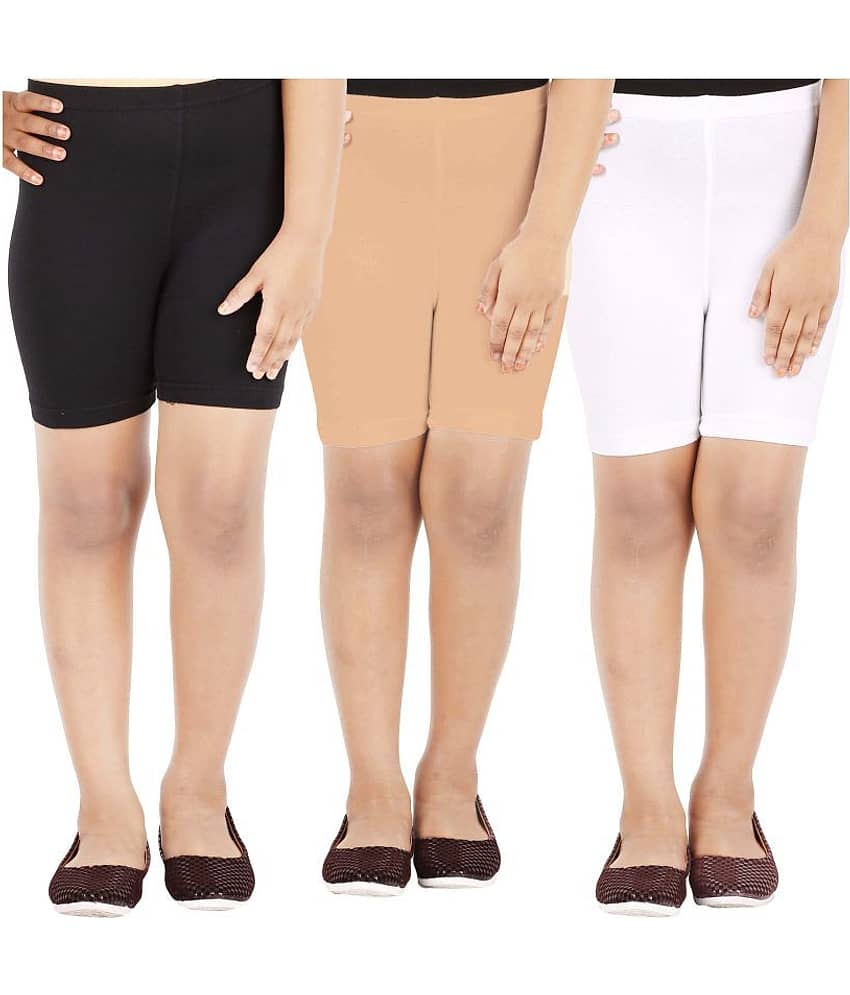 LULA Pack of 3 Girls Cotton Blend Cycling Shorts ( Multicolor ) - Shorts | Buy online on ZillyBuy