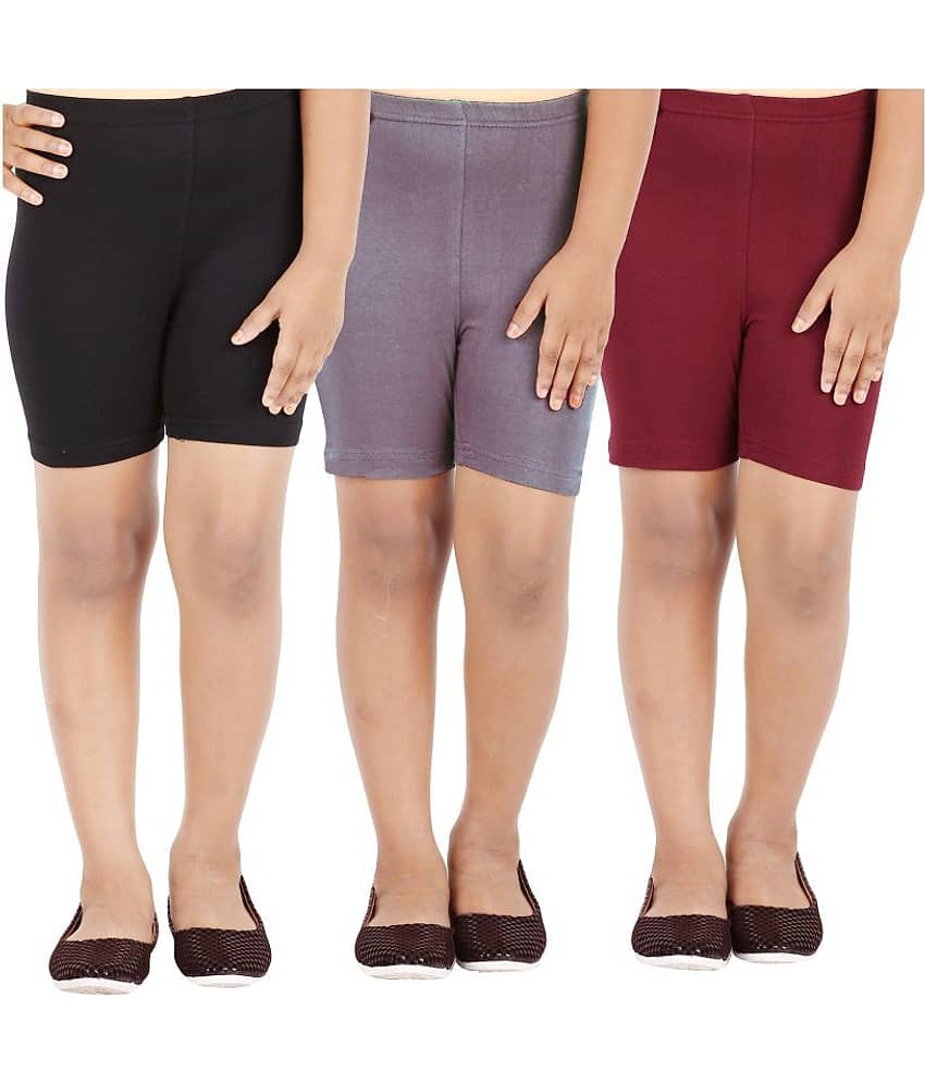 LULA Pack of 3 Girls Cotton Blend Cycling Shorts ( Multicolor ) - Shorts | Buy online on ZillyBuy