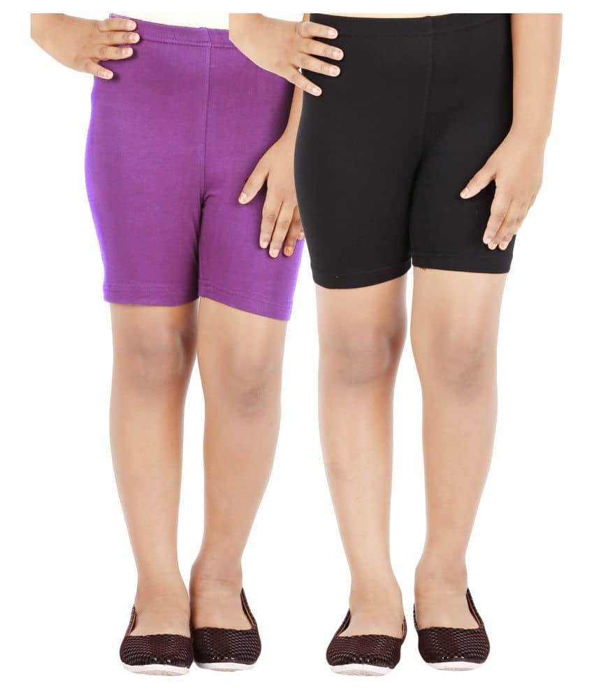 LULA Pack of 2 Girls Cotton Blend Cycling Shorts ( Multicolor ) - Shorts | Buy online on ZillyBuy