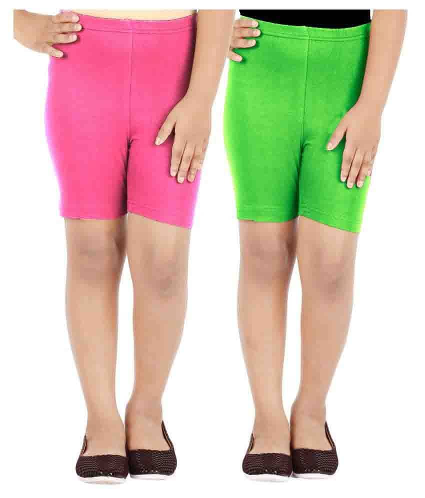 LULA Pack of 2 Girls Cotton Blend Hot Pants ( Multicolor ) - Shorts | Buy online on ZillyBuy
