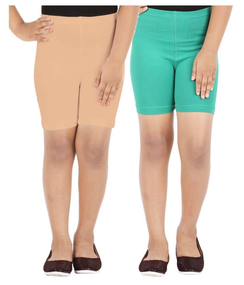 LULA Pack of 2 Girls Cotton Blend Cycling Shorts ( Multicolor ) - Shorts | Buy online on ZillyBuy
