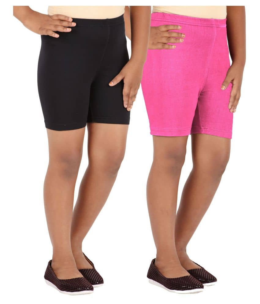 LULA Pack of 2 Girls Cotton Blend Cycling Shorts ( Multicolor ) - Shorts | Buy online on ZillyBuy