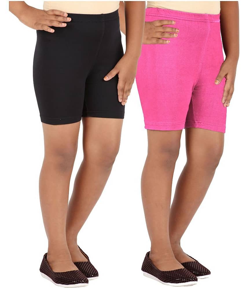 LULA Pack of 2 Girls Cotton Blend Cycling Shorts ( Multicolor ) - Shorts | Buy online on ZillyBuy