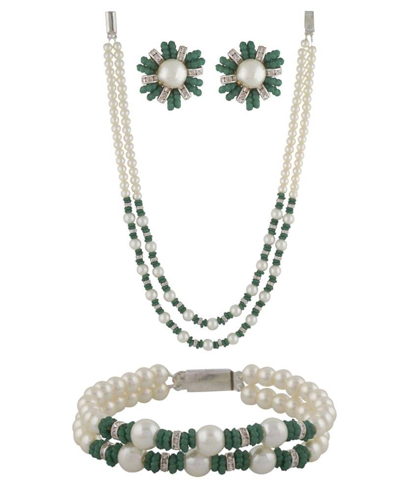     			Vishakapearlsandjewellers Multicolour Alloy Necklace Set Combo