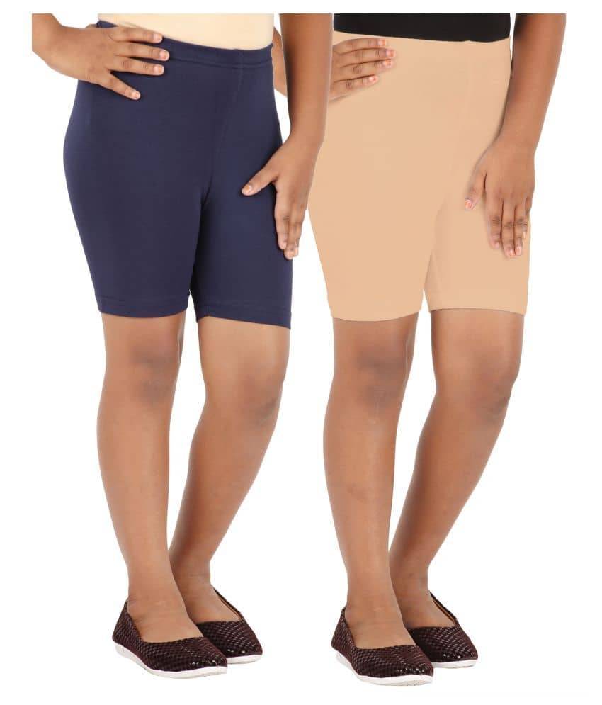 LULA Pack of 2 Girls Cotton Blend Cycling Shorts ( Multicolor ) - Shorts | Buy online on ZillyBuy