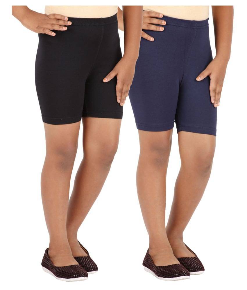     			LULA Pack of 2 Girls Cotton Blend Cycling Shorts ( Multicolor )