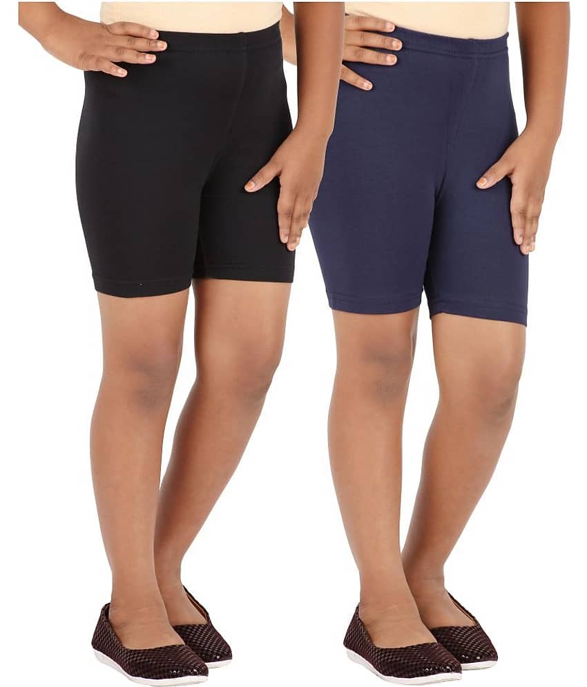 LULA Pack of 2 Girls Cotton Blend Cycling Shorts ( Multicolor ) - Shorts | Buy online on ZillyBuy