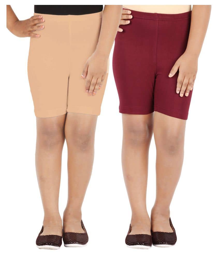 LULA Pack of 2 Girls Cotton Blend Cycling Shorts ( Multicolor ) - Shorts | Buy online on ZillyBuy