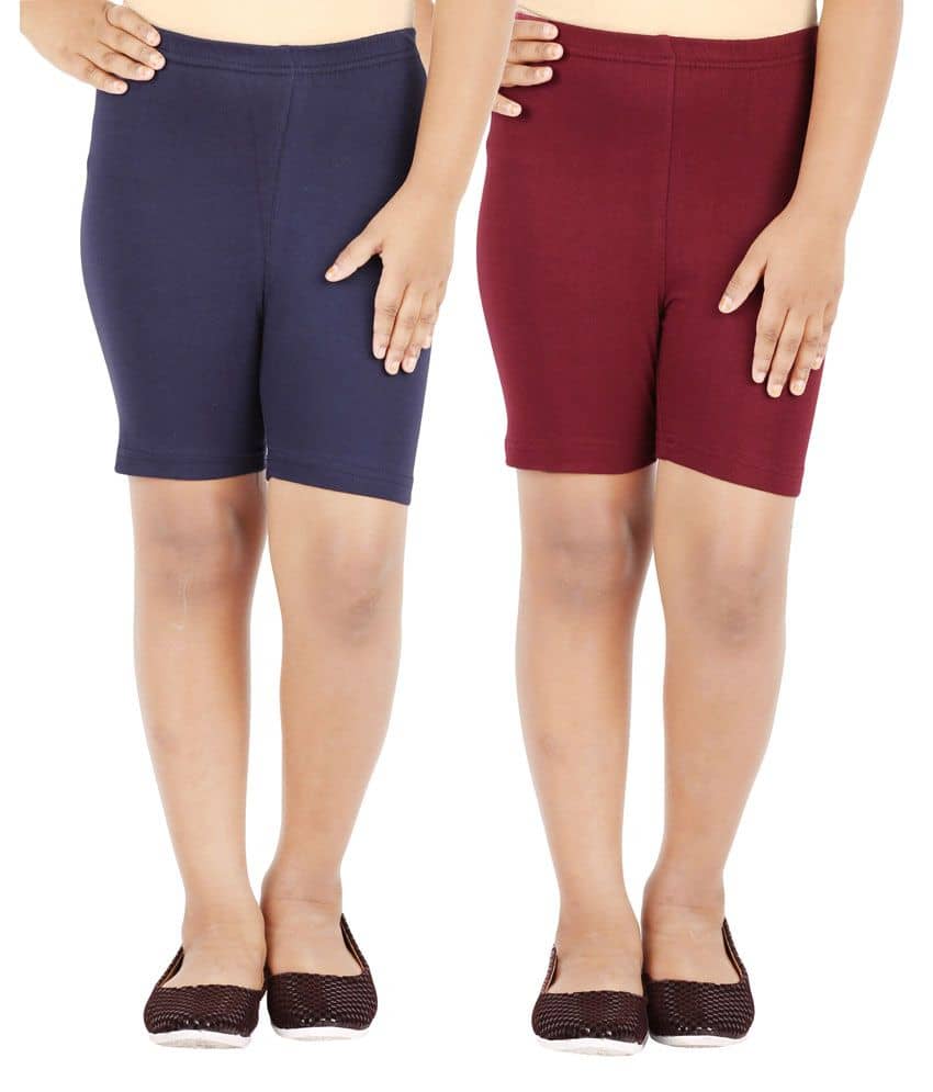 LULA Pack of 2 Girls Cotton Blend Cycling Shorts ( Multicolor ) - Shorts | Buy online on ZillyBuy