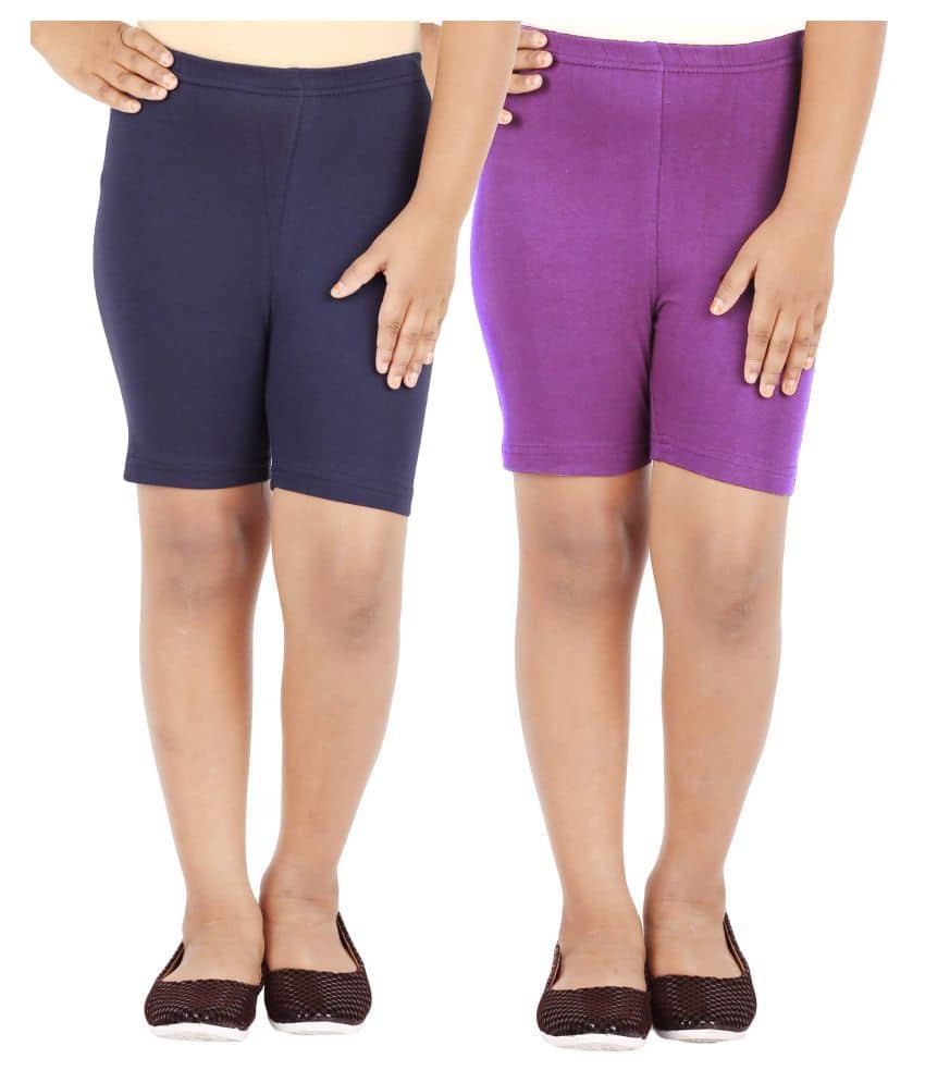 LULA Pack of 2 Girls Cotton Blend Cycling Shorts ( Multicolor ) - Shorts | Buy online on ZillyBuy