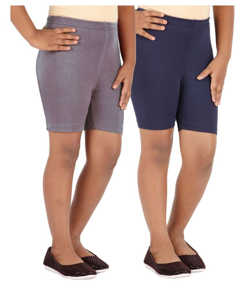LULA Pack of 2 Girls Cotton Blend Cycling Shorts ( Multicolor ) - Shorts | Buy online on ZillyBuy
