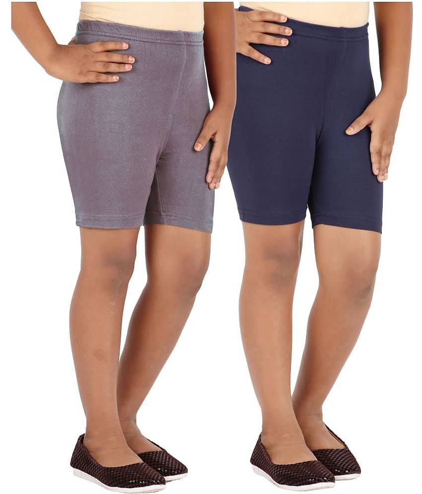 LULA Pack of 2 Girls Cotton Blend Cycling Shorts ( Multicolor ) - Shorts | Buy online on ZillyBuy