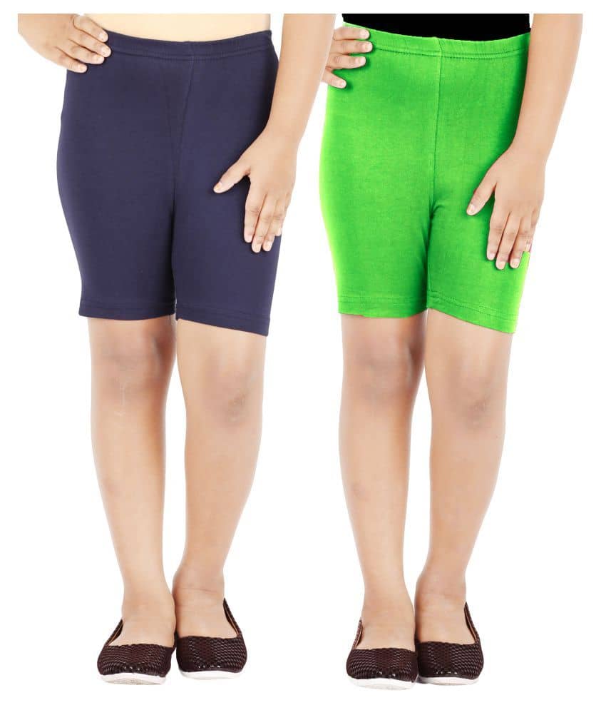 LULA Pack of 2 Girls Cotton Blend Cycling Shorts ( Multicolor ) - Shorts | Buy online on ZillyBuy
