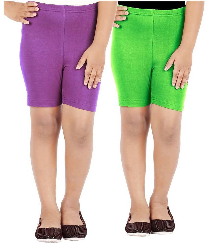 LULA Pack of 2 Girls Cotton Blend Cycling Shorts ( Multicolor ) - Shorts | Buy online on ZillyBuy