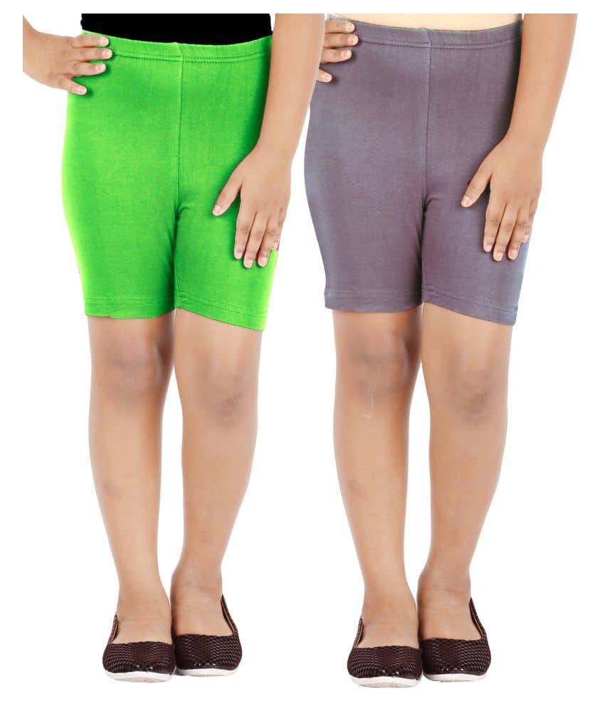 LULA Pack of 2 Girls Cotton Blend Cycling Shorts ( Multicolor ) - Shorts | Buy online on ZillyBuy