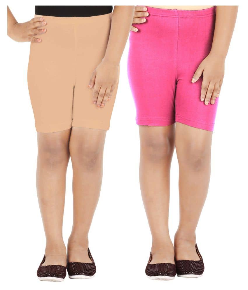 LULA Pack of 2 Girls Cotton Blend Cycling Shorts ( Multicolor ) - Shorts | Buy online on ZillyBuy