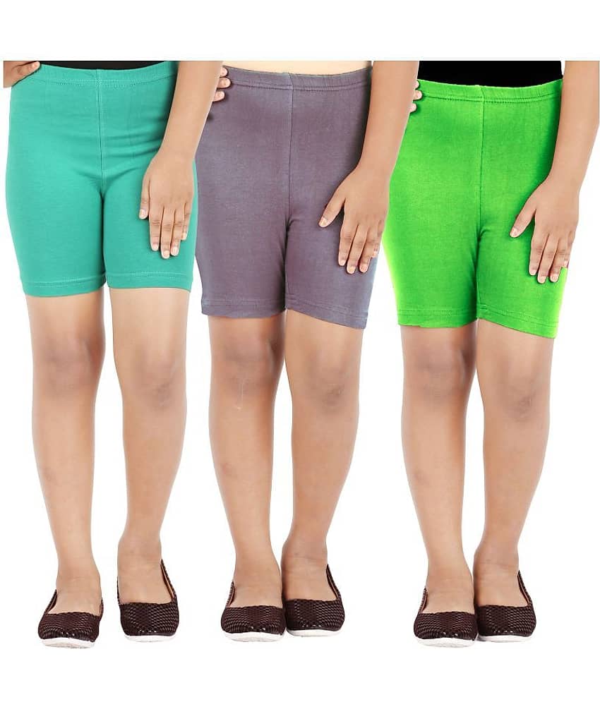 LULA Pack of 3 Girls Cotton Blend Cycling Shorts ( Multicolor ) - Shorts | Buy online on ZillyBuy