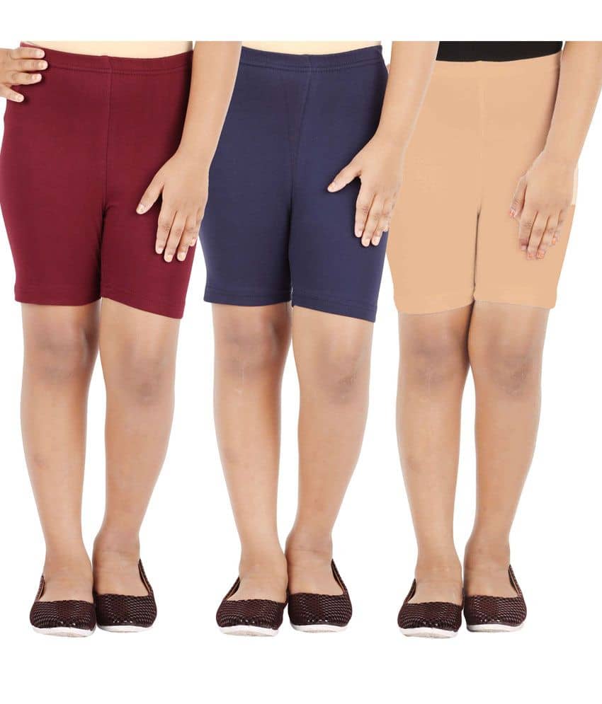 LULA Girls Cotton Blend Cycling Shorts ( Multicolor ) - Shorts | Buy online on ZillyBuy