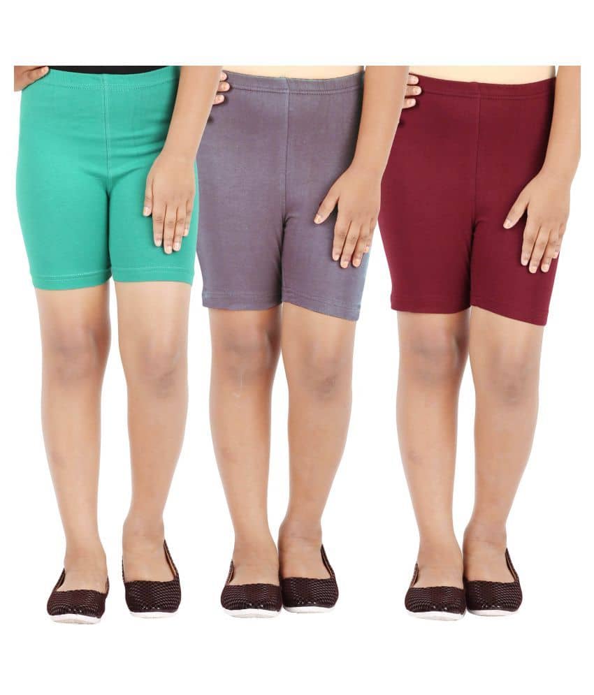 LULA Girls Cotton Blend Cycling Shorts ( Multicolor ) - Shorts | Buy online on ZillyBuy