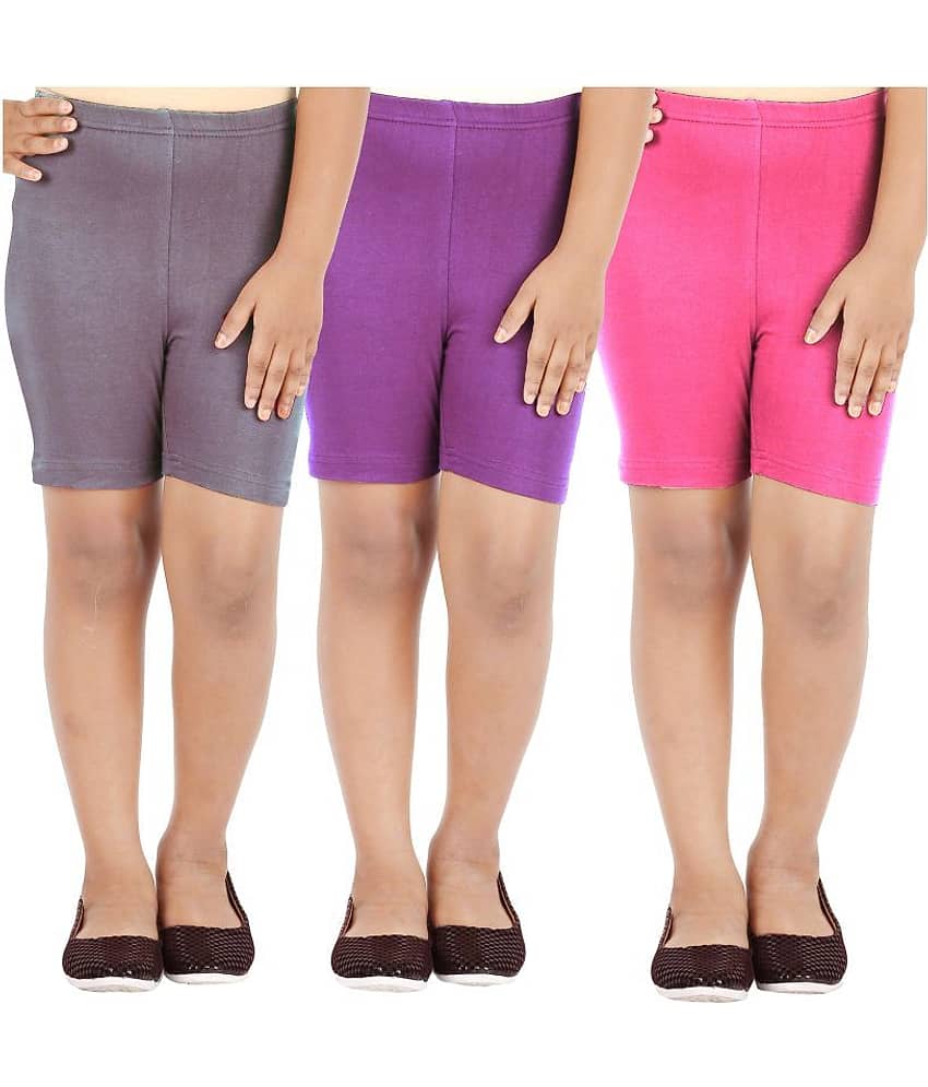 LULA Pack of 3 Girls Cotton Blend Cycling Shorts ( Multicolor ) - Shorts | Buy online on ZillyBuy
