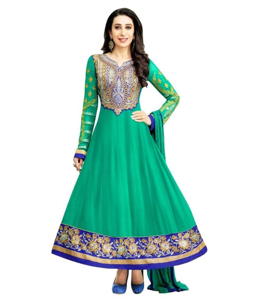 Reya Green Georgette Dress Material Reya Green Georgette Dress Material
