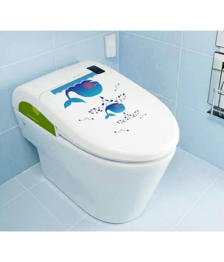 Jaamso Royals Cute Whales Bathroom-Toilet PVC Wall Stickers