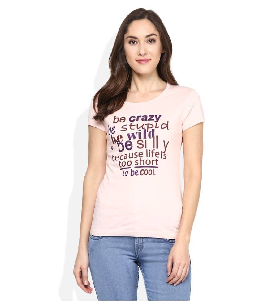     			Style Quotient by NOI Women Cotton Regular Fit Round Neck T-Shirt ( Pink )