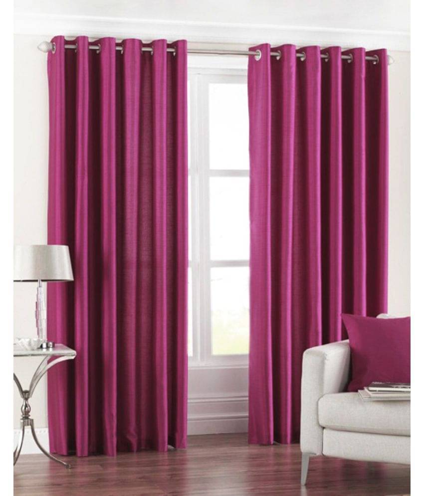 Homefab India Plain Semi-Transparent Eyelet Window Curtain 5ft (Pack of 2) - Wine Homefab India Plain Semi-Transparent Eyelet Window Curtain 5ft (Pack of 2) - Wine