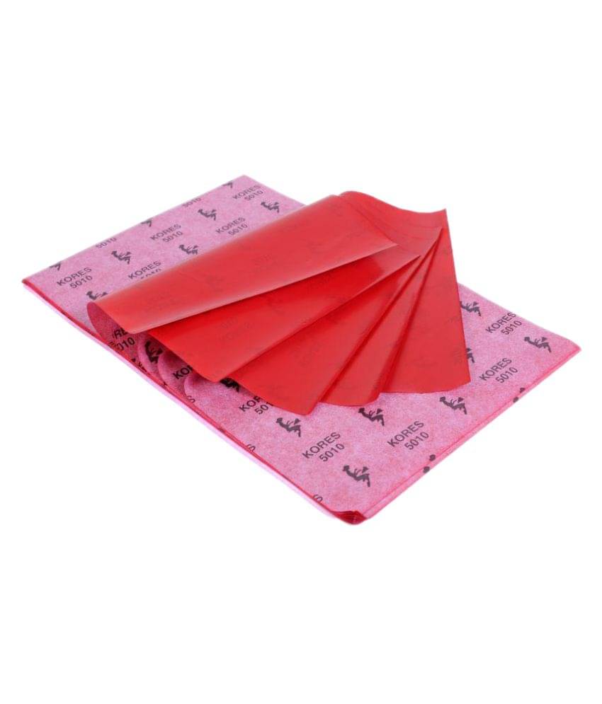     			PRANSUNITA 50 Sheets Kores Transfer Tracing Carbon Copy Paper for Canvas, Paper, Wood, DIY Woodworking, Hand Painting (210 mm x 330 mm) Color – (Red)