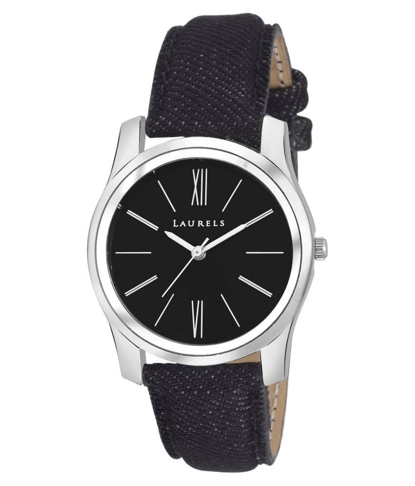     			Laurels Black Analog Watch